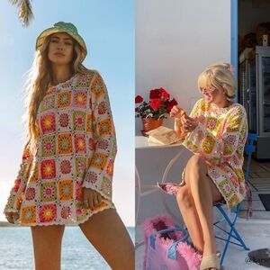 NWT Show Me Your Mumu Mamacita Coverup Crochet Tutti Frutti Large